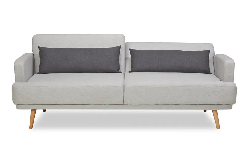 3-Sitzer-Sofa Webstoff Grau mit Schlaffunktion, Ansicht 2