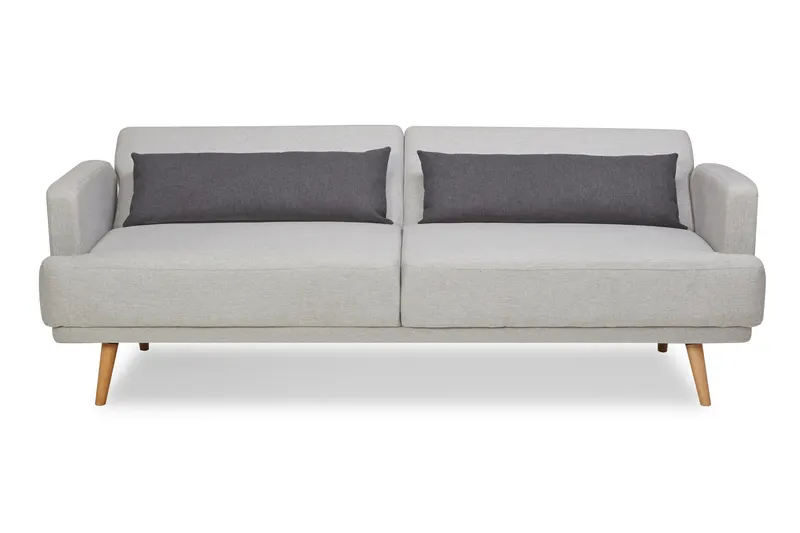 3-Sitzer-Sofa Webstoff Grau mit Schlaffunktion, Ansicht 4
