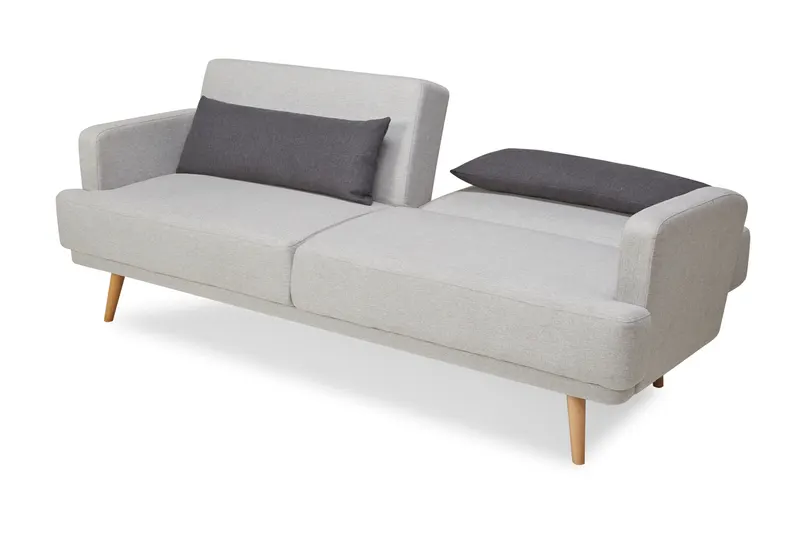 3-Sitzer-Sofa Webstoff Grau mit Schlaffunktion, Ansicht 8