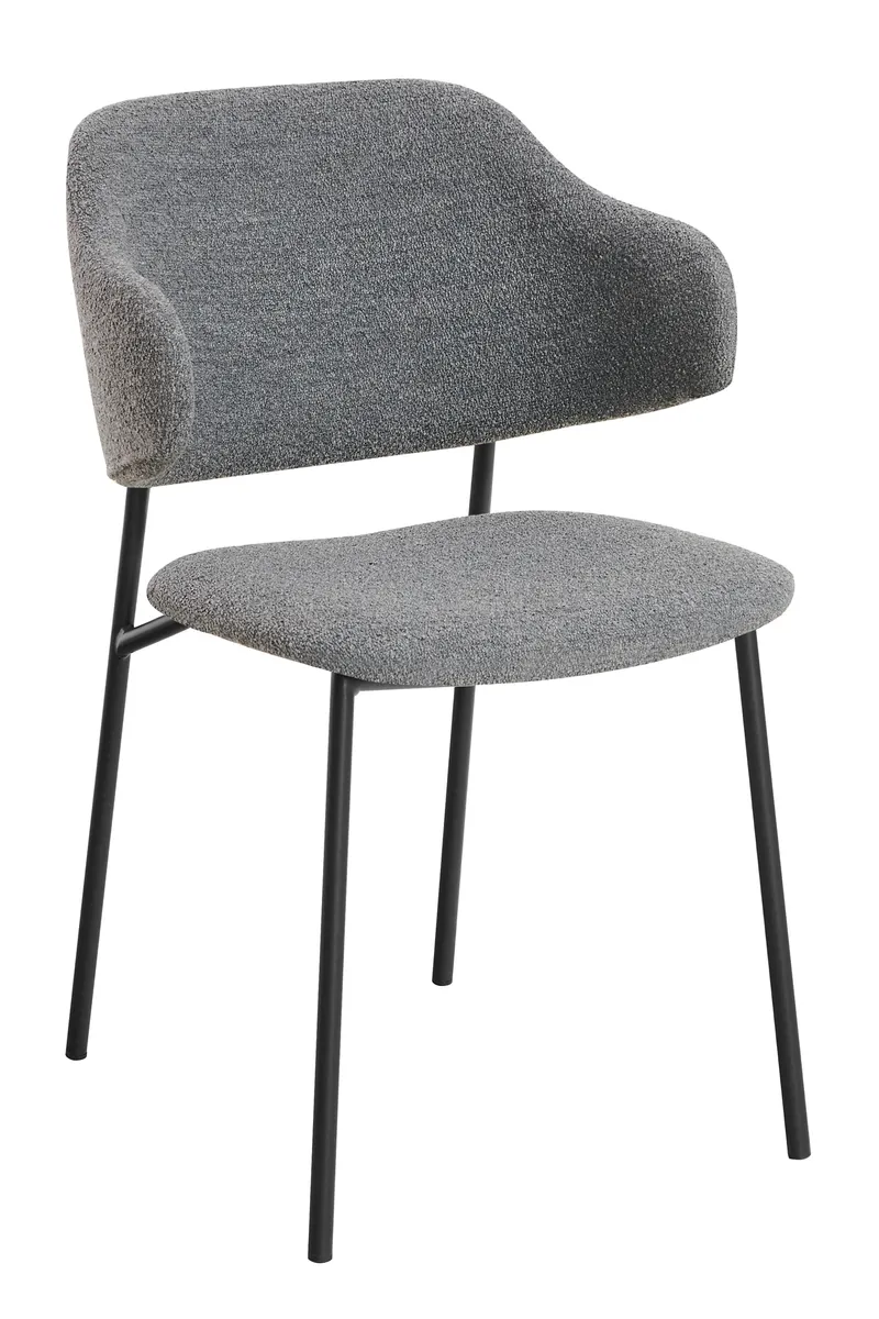 Armlehnstuhl Bouclé 2er Set Dunkelgrau, Ansicht 2
