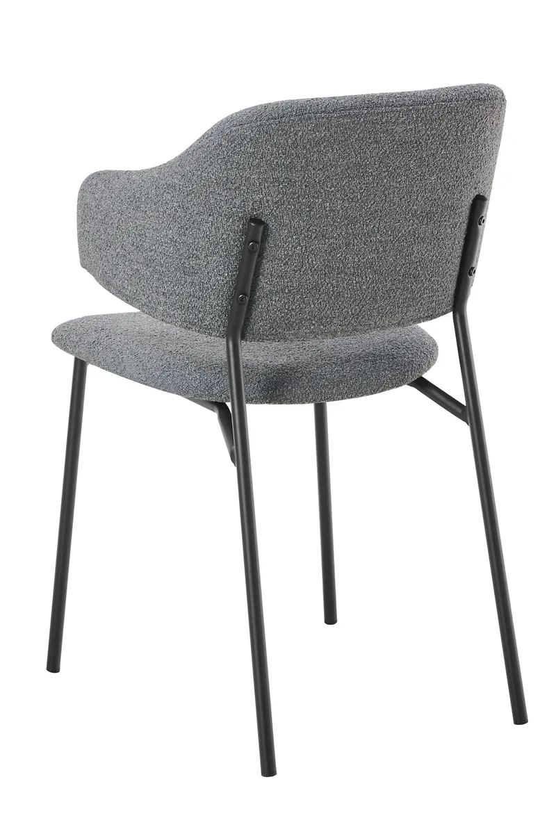 Armlehnstuhl Bouclé 2er Set Dunkelgrau, Ansicht 5