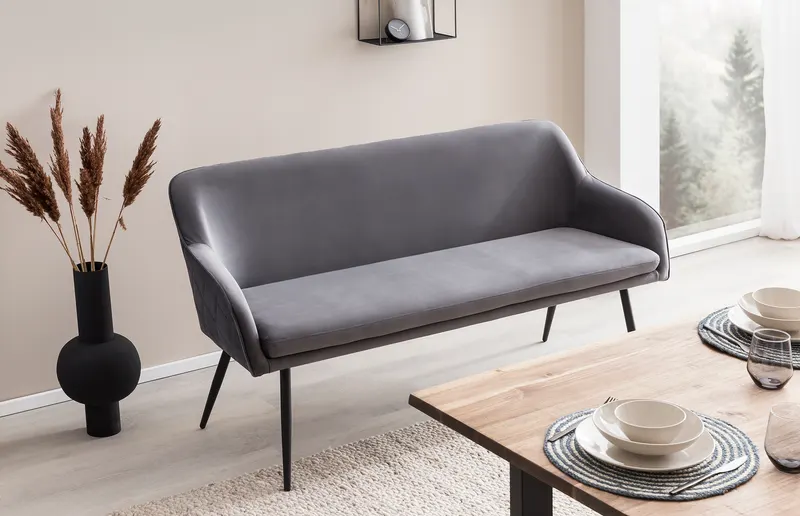 Sitzbank 160 cm Samt Grau, Ansicht 10
