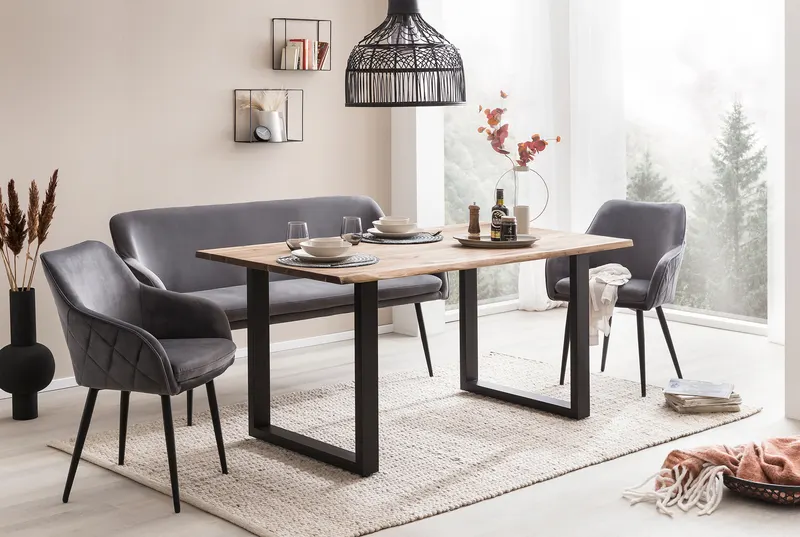 Sitzbank 160 cm Samt Grau, Ansicht 12