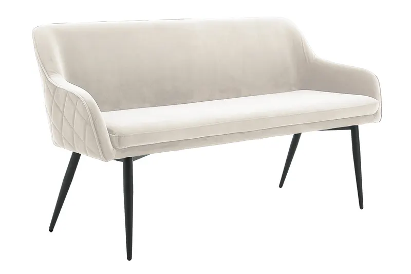 Sitzbank 160 cm Samt Creme, Ansicht 1