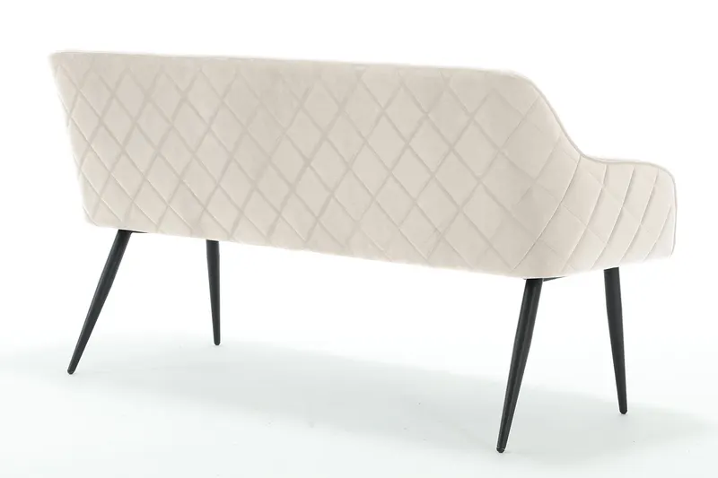 Sitzbank 160 cm Samt Creme, Ansicht 4