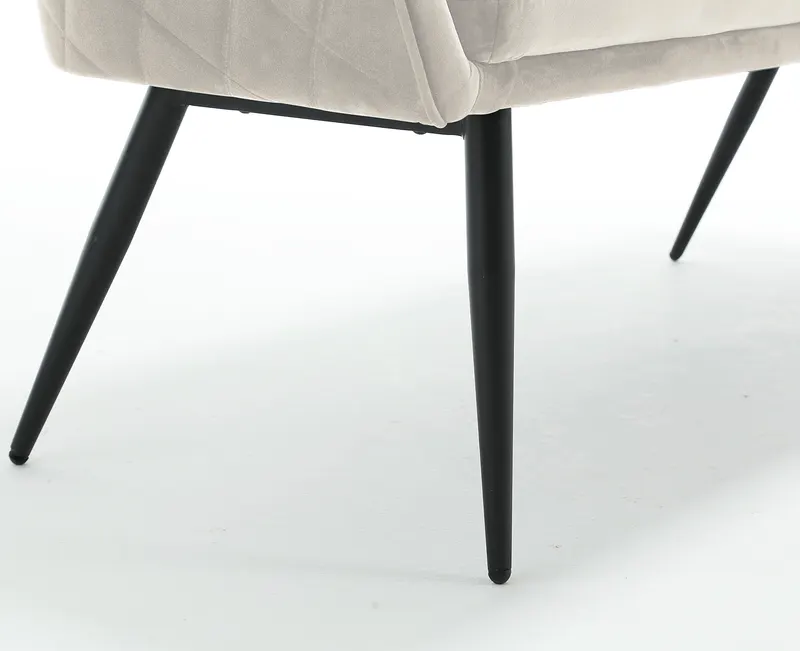 Sitzbank 160 cm Samt Creme, Ansicht 9