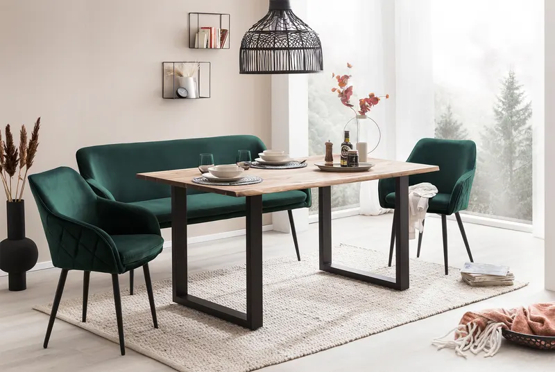 Sitzbank 160 cm Samt Tannengrün, Ansicht 10