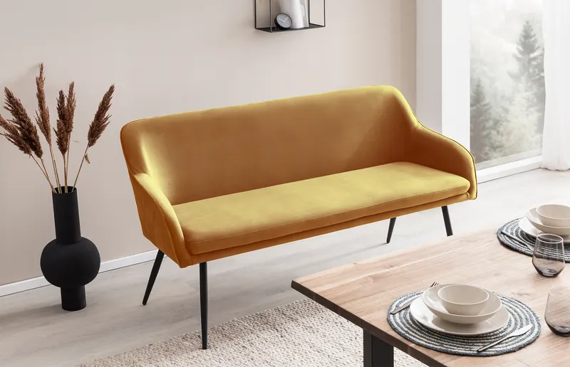 Sitzbank 160 cm Samt Senfgelb, Ansicht 10