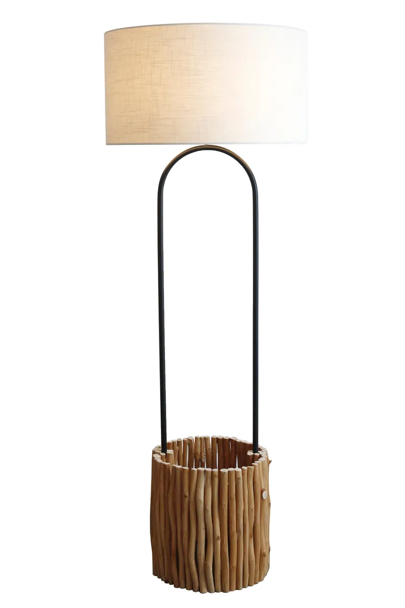 Stehleuchte Treibholz Natur/Weiß 155 cm, Ansicht 2