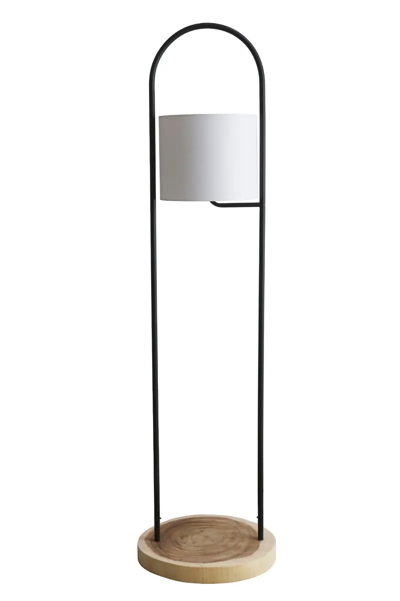 Stehleuchte aus Akazienholz Natur/Weiß 153 cm
