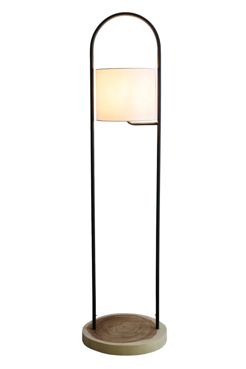 Stehleuchte aus Akazienholz Natur/Weiß 153 cm, Ansicht 2