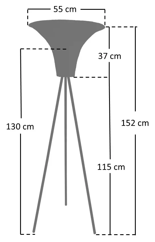 Stehleuchte mit Geflechtschirm Messing/Natur 150 cm, Ansicht 8
