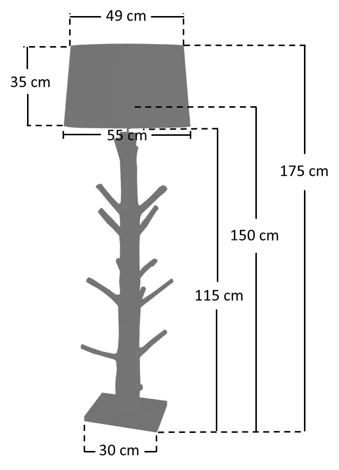 Stehleuchte Treibholz Natur/Weiß 175 cm, Ansicht 11