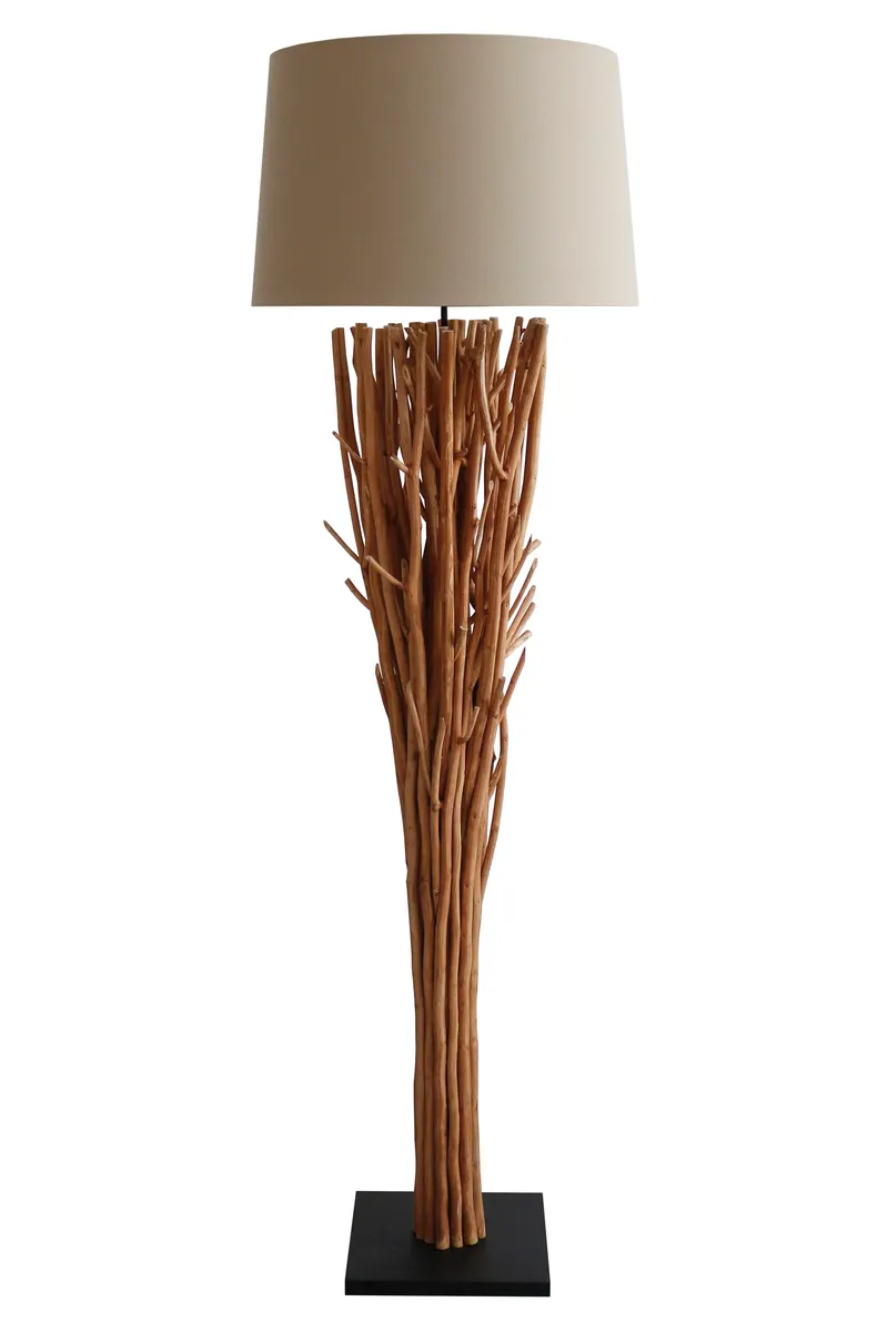 Stehleuchte Treibholz Natur/Weiß 175 cm, Ansicht 1