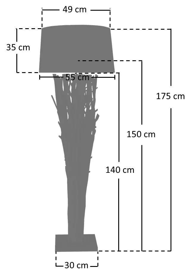 Stehleuchte Treibholz Natur/Weiß 175 cm, Ansicht 11