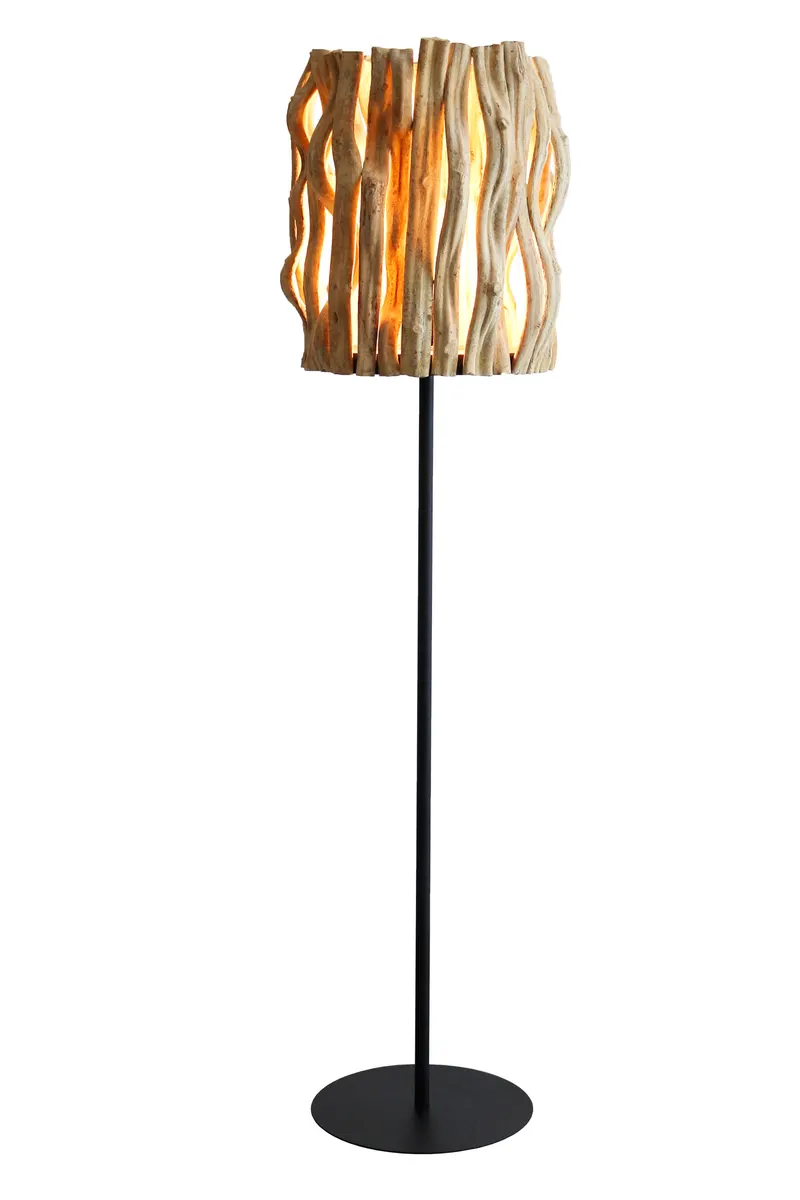 Stehleuchte Treibholz Natur/Schwarz 140 cm, Ansicht 2