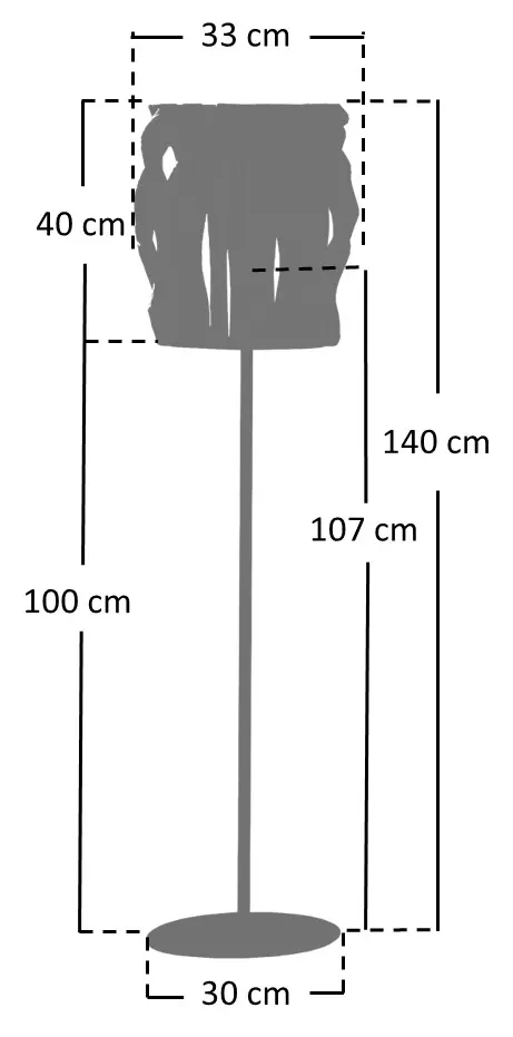 Stehleuchte Treibholz Natur/Schwarz 140 cm, Ansicht 6