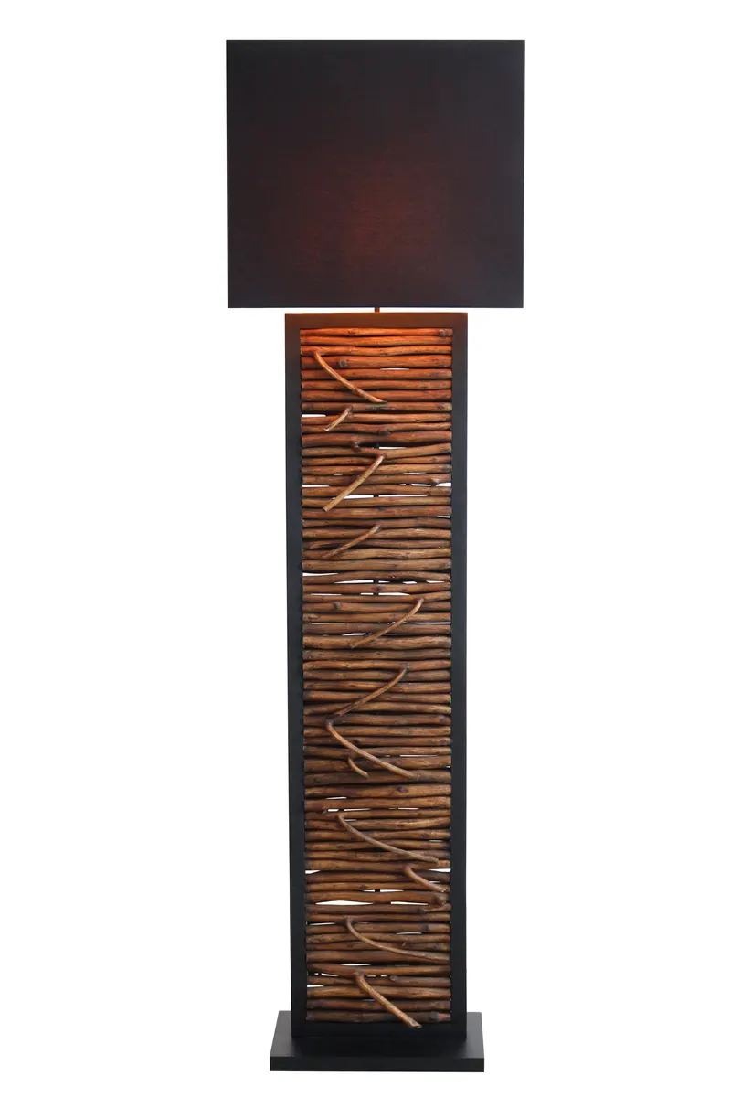 Stehleuchte aus Treibholz Natur/Schwarz, 163 cm, Ansicht 2