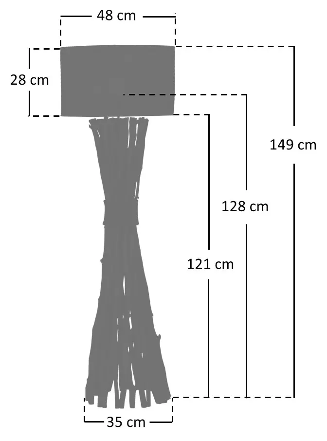 Stehleuchte aus Treibholz Natur/Schwarz, 149 cm, Ansicht 11
