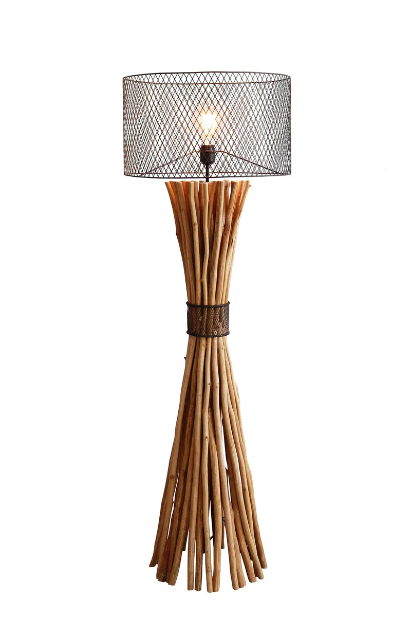 Stehleuchte aus Treibholz Natur/Schwarz, 149 cm, Ansicht 2