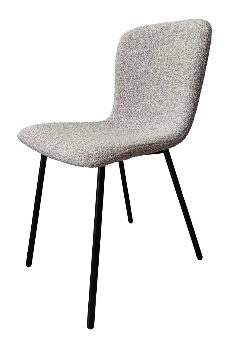 Stuhl Bouclé-Optik 4er-Set Hellgrau, Ansicht 3