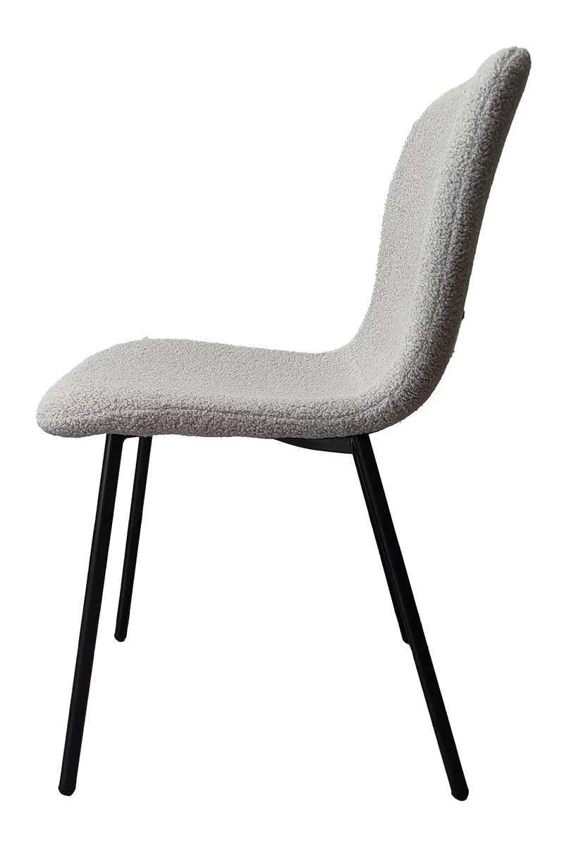 Stuhl Bouclé-Optik 4er-Set Hellgrau, Ansicht 4