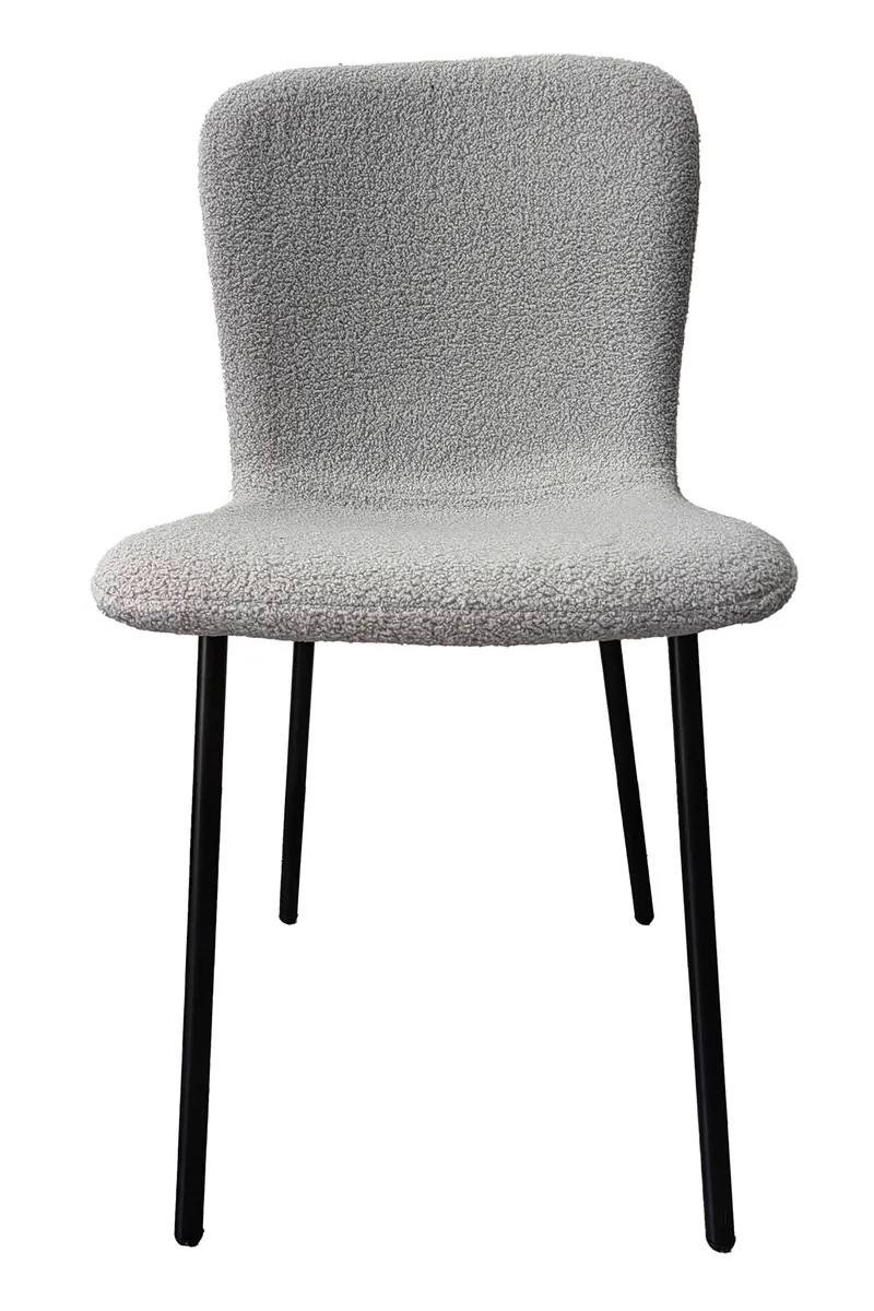 Stuhl Bouclé-Optik 4er-Set Hellgrau, Ansicht 5
