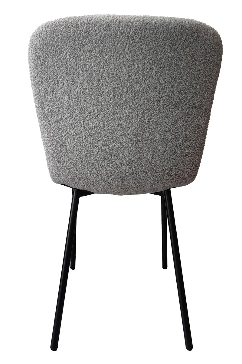 Stuhl Bouclé-Optik 4er-Set Hellgrau, Ansicht 6