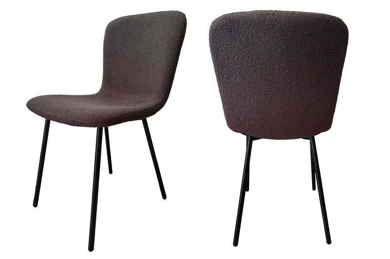 Tom Stuhl Bouclé-Optik, 4er-Set, Schwarz