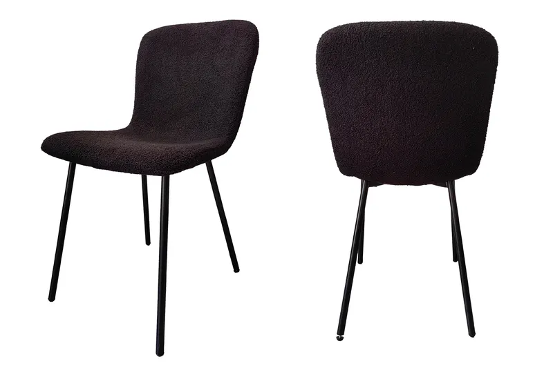 Stuhl Bouclé-Optik, 4er-Set, Schwarz, Ansicht 1