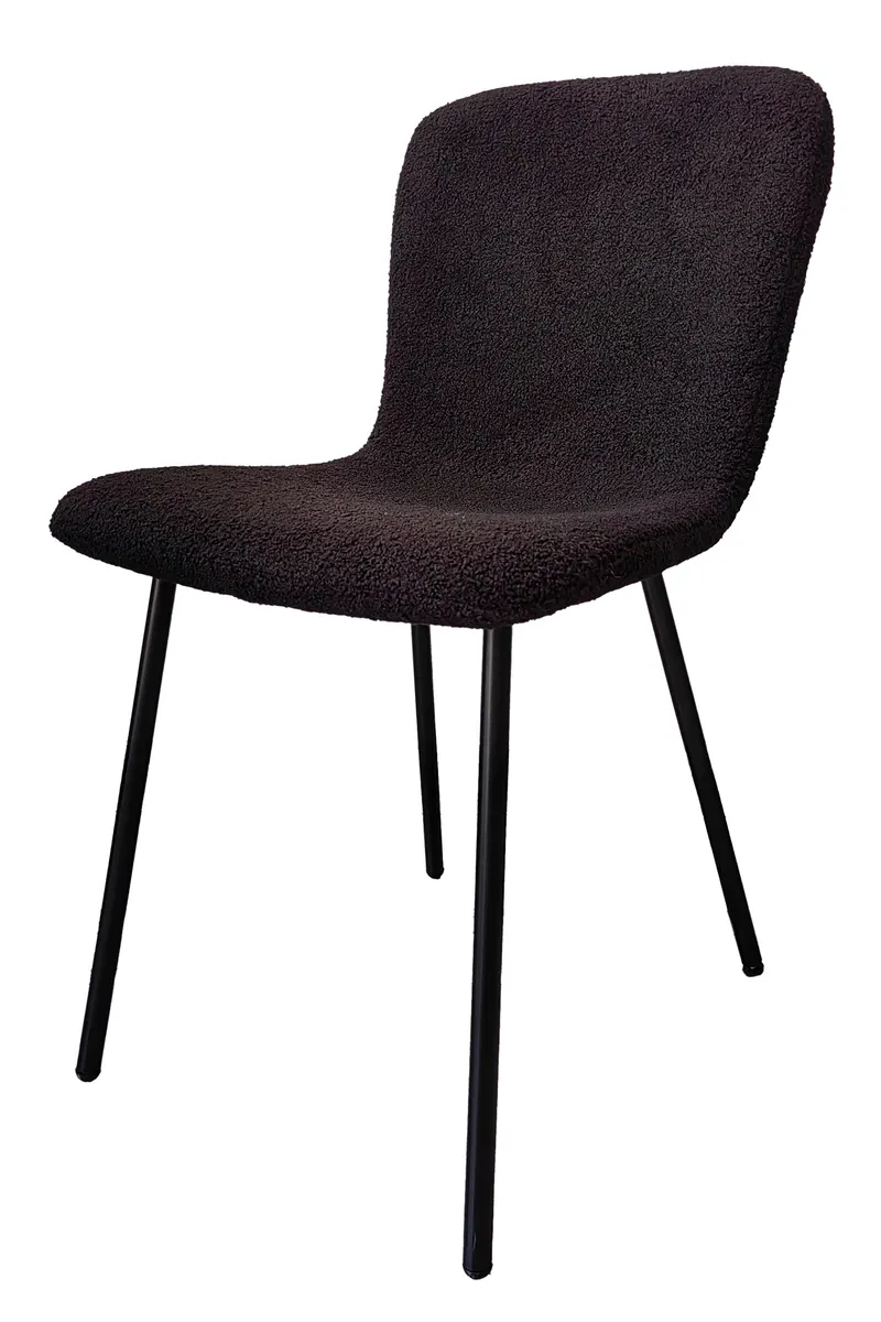 Stuhl Bouclé-Optik, 4er-Set, Schwarz, Ansicht 2