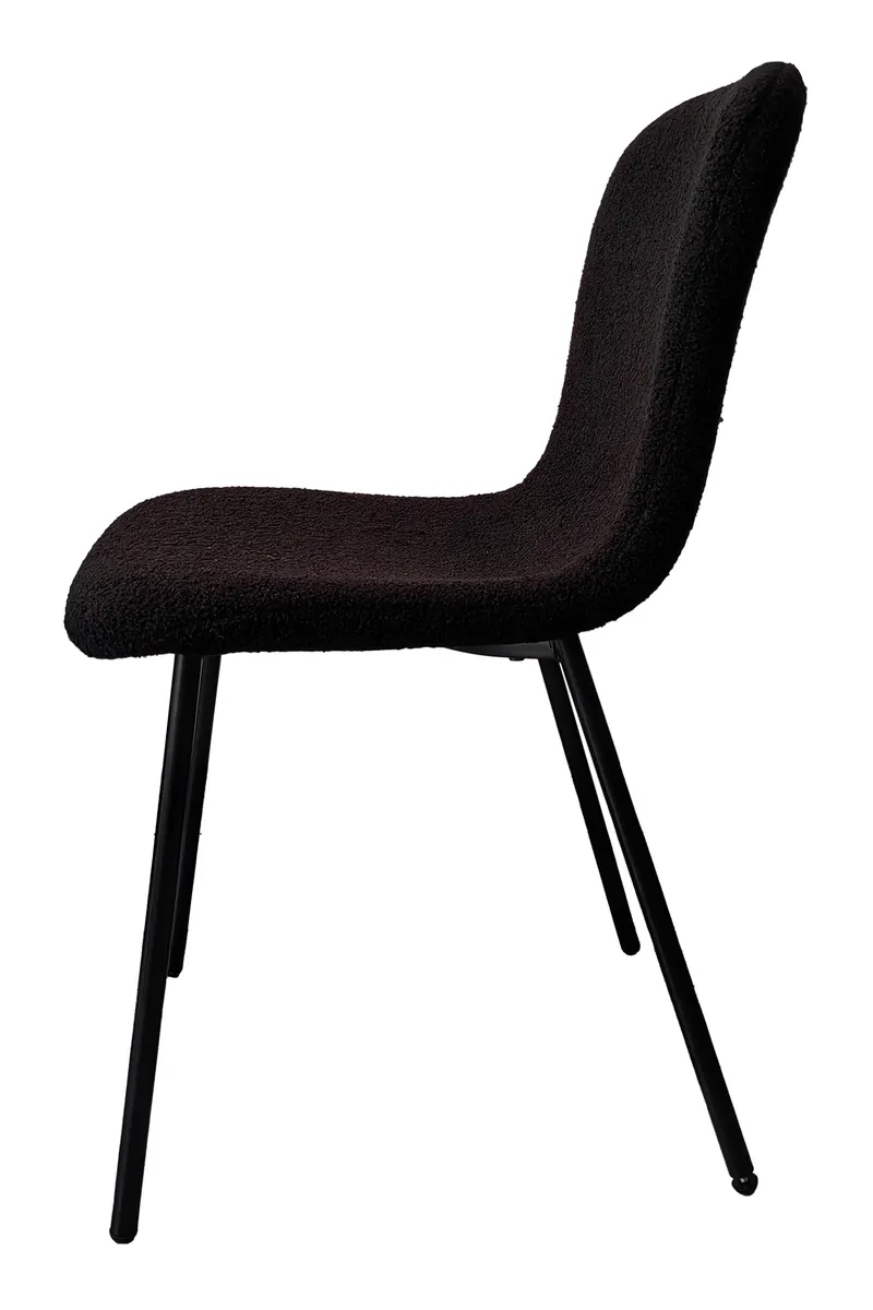 Stuhl Bouclé-Optik, 4er-Set, Schwarz, Ansicht 3
