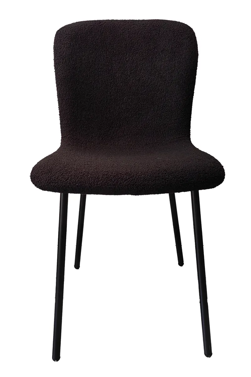 Stuhl Bouclé-Optik, 4er-Set, Schwarz, Ansicht 4