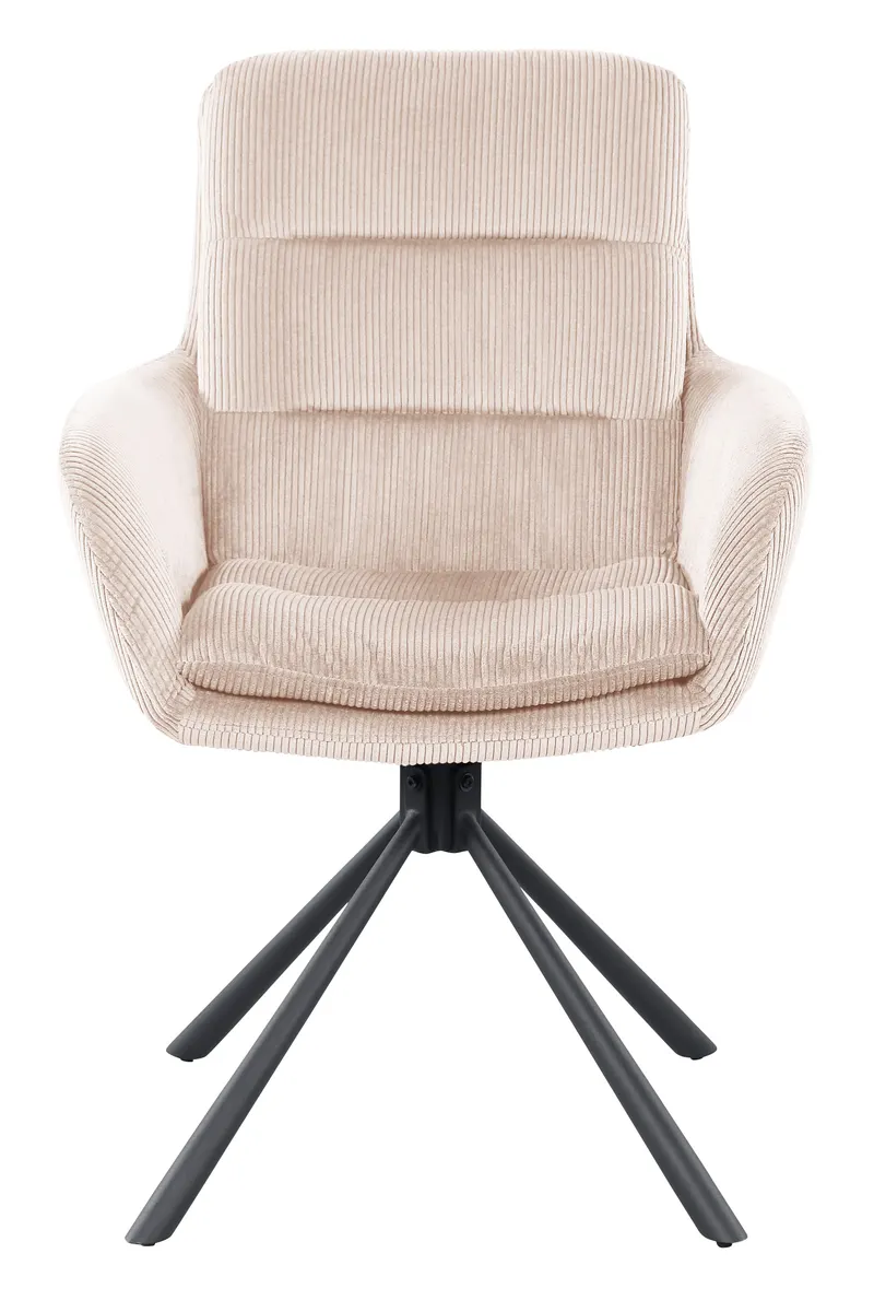 Armlehnstuhl in Cord-Optik Beige, Ansicht 2