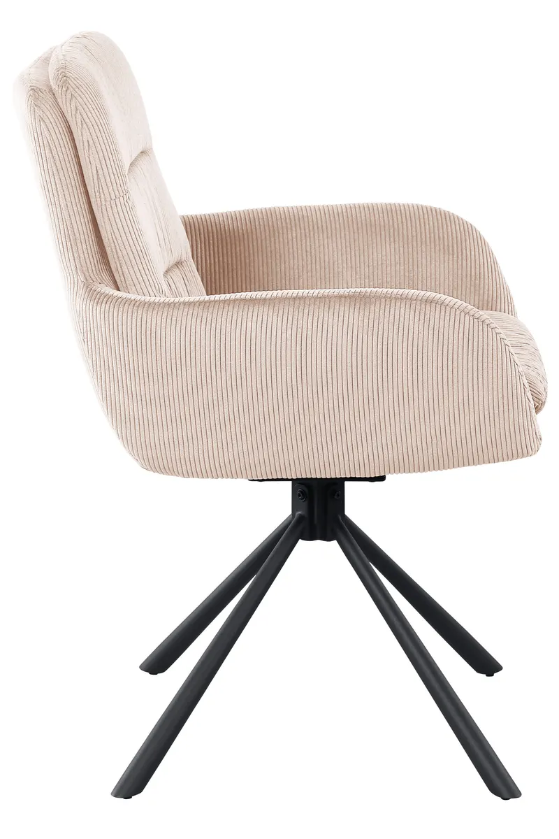 Armlehnstuhl in Cord-Optik Beige, Ansicht 3
