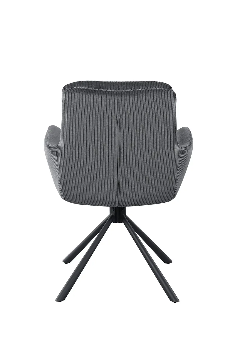 Armlehnstuhl in Cord-Optik Dunkelgrau, Ansicht 4