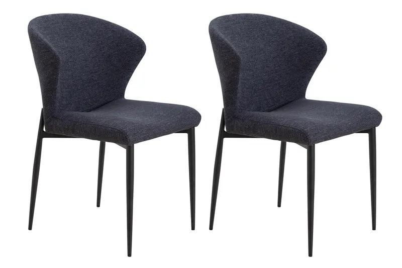 Esszimmerstuhl 2er Set, 47 × 58 × 82 cm, Anthrazit/Schwarz