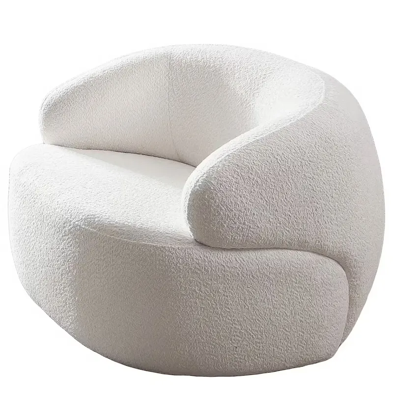 Atlanta Sessel Bouclé Stoff Weiß