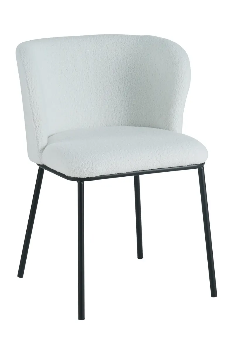 Stuhl 2er Set Bouclé Weiß-Schwarz, Ansicht 2