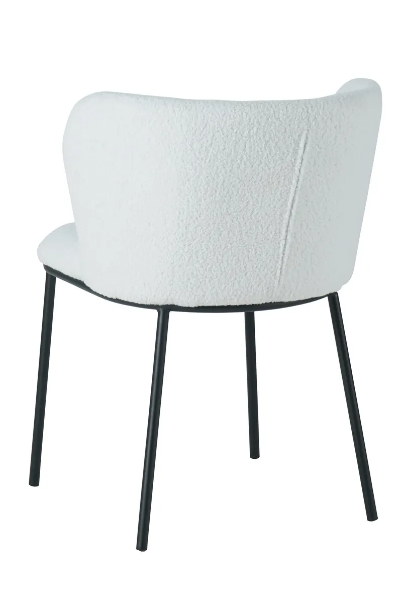 Stuhl 2er Set Bouclé Weiß-Schwarz, Ansicht 5