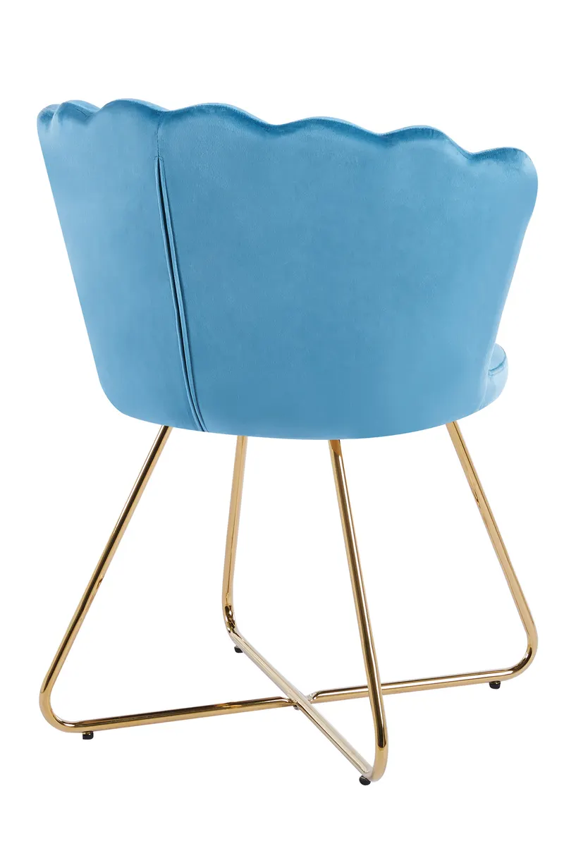 Muschelstuhl aus Samt 2er Set Blau, Ansicht 5