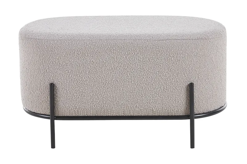 Polsterhocker Bouclé Stoff Taupe, Ansicht 1
