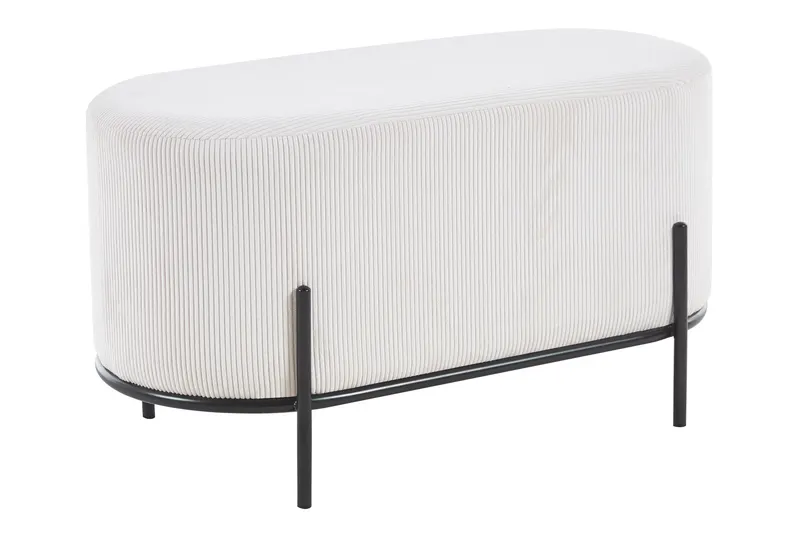Polsterhocker Cord Optik Beige, Ansicht 2