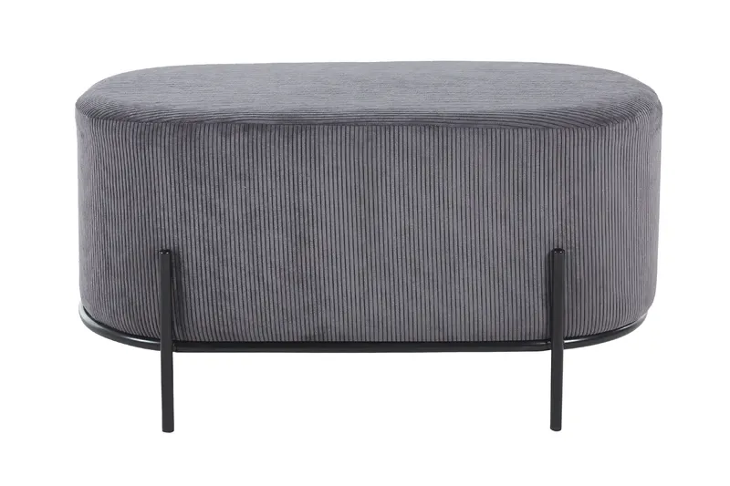 Polsterhocker in Cord-Optik, Grau, Ansicht 1