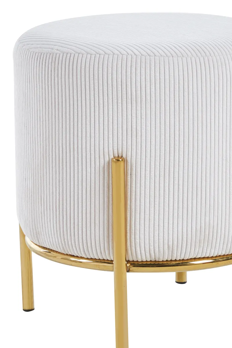 Polsterhocker Ø35 cm Cord-Optik Beige, Ansicht 2