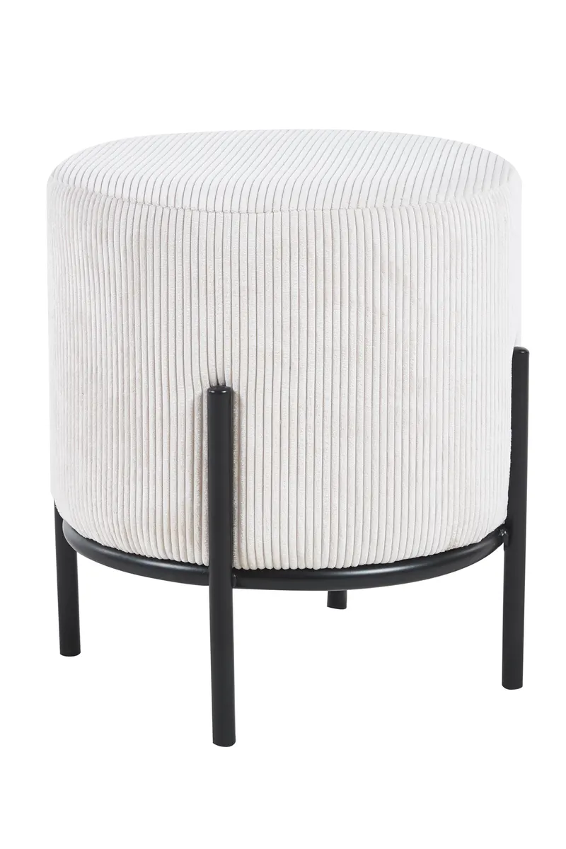Polsterhocker Ø35 cm Cord-Optik Beige, Ansicht 1