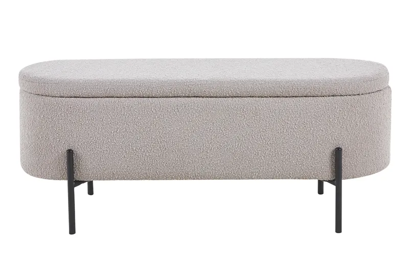 Bettbank mit Stauraumfunktion, Bouclé Taupe, Ansicht 1