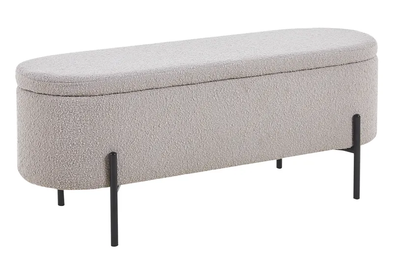 Bettbank mit Stauraumfunktion, Bouclé Taupe, Ansicht 2