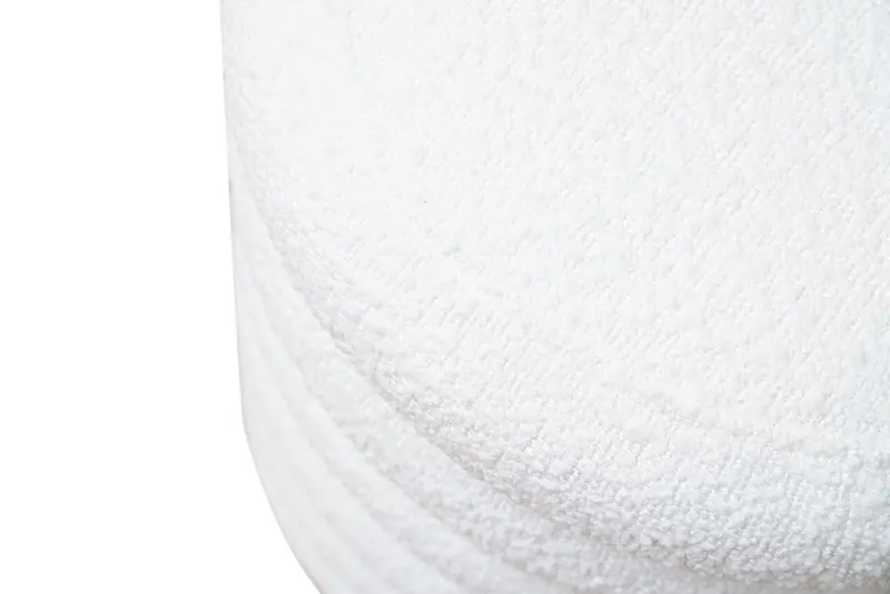 Bouclé Sitzhocker mit Stauraum, Weiß, Ø 38 cm, Ansicht 2
