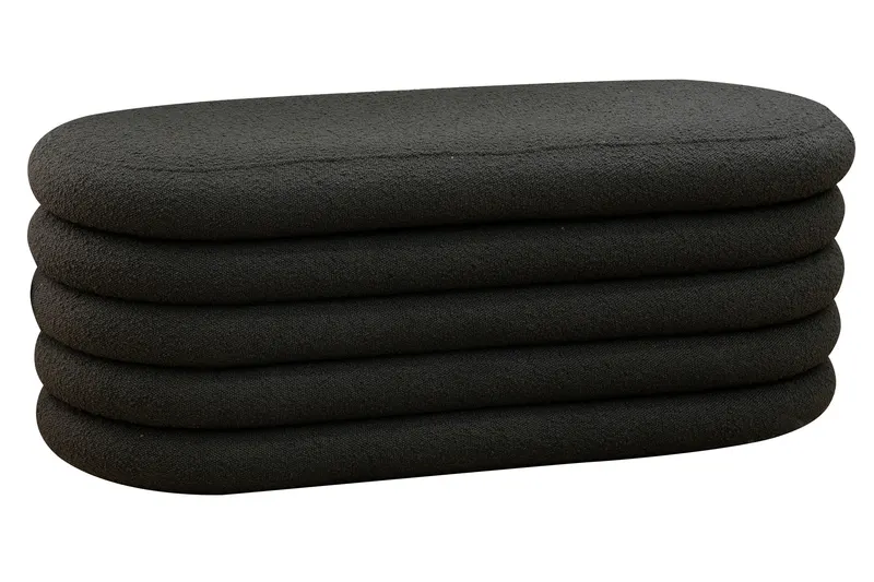 Twister Polsterhocker und Bettbank Bouclé, Anthrazit